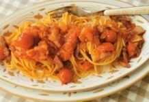 Gluten free spaghetti with pancetta tomato sauce. – The Pasta Project