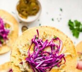 Salsa Verde Chicken Tostadas (Easy Leftover Chicken Dinner)