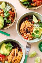 Chicken Taco Bowls (High-Protein, High-Fiber)
