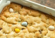 Easter Cadbury Mini Egg Blondies (Chewy & Easy Bars)