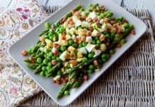 Asparagus, Pea Salad with Eggs & Pancetta