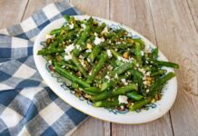 Asparagus Salad With Crumbled Feta & Pistachios