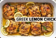 GREEK LEMON CHICKEN is a must-make, super easy dinner recipe!