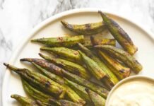 Grilled Okra With Dipping Sauce
