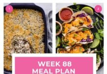 Weekly Meal Plan #88 (Five Easy Dinners + Free Shopping List)