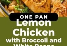 One Pan Lemon Chicken, Broccoli, and White Beans