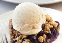 Healthy Blueberry Pie – (With Oatmeal Streusel Topping!)