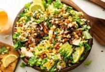 Grilled Chicken Salad w/ Crispy Chickpeas and Southwest Ranch