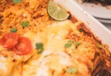 Cheesy Smothered Shredded Beef Enchiladas