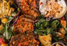 Chili Butter Steak and Burrata Salad Recipe (Grilled NY Strip + Arugula)
