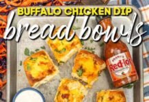 Buffalo Chicken Dip Bread Bowls