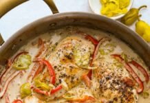 Creamy Pepperoncini Chicken (Easy One-Skillet Dinner)