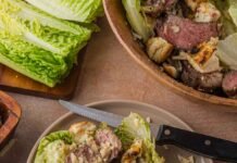 Grilled Steak Caesar Salad (Charred Romaine + Tableside Dressing)