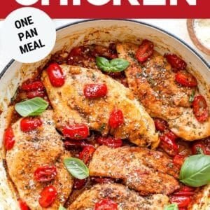 One Pan Tomato Basil Chicken Recipe