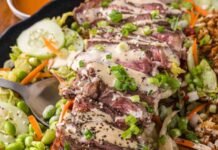 Hibachi Steak Salad with Crispy Rice (Better Than Takeout)