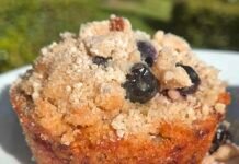 Blueberry Streusel Cream Cheese Muffins